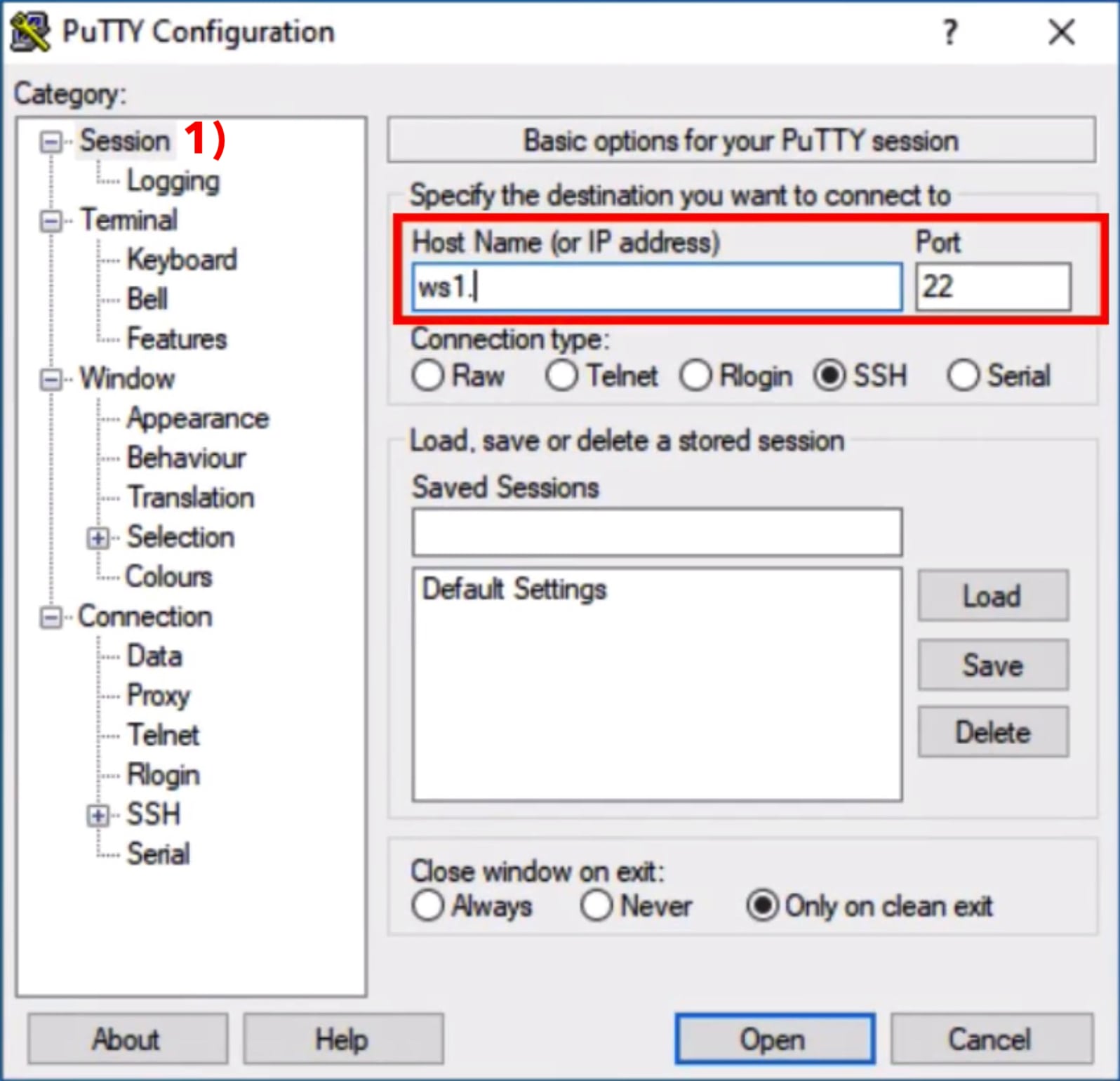 exit ssh session putty